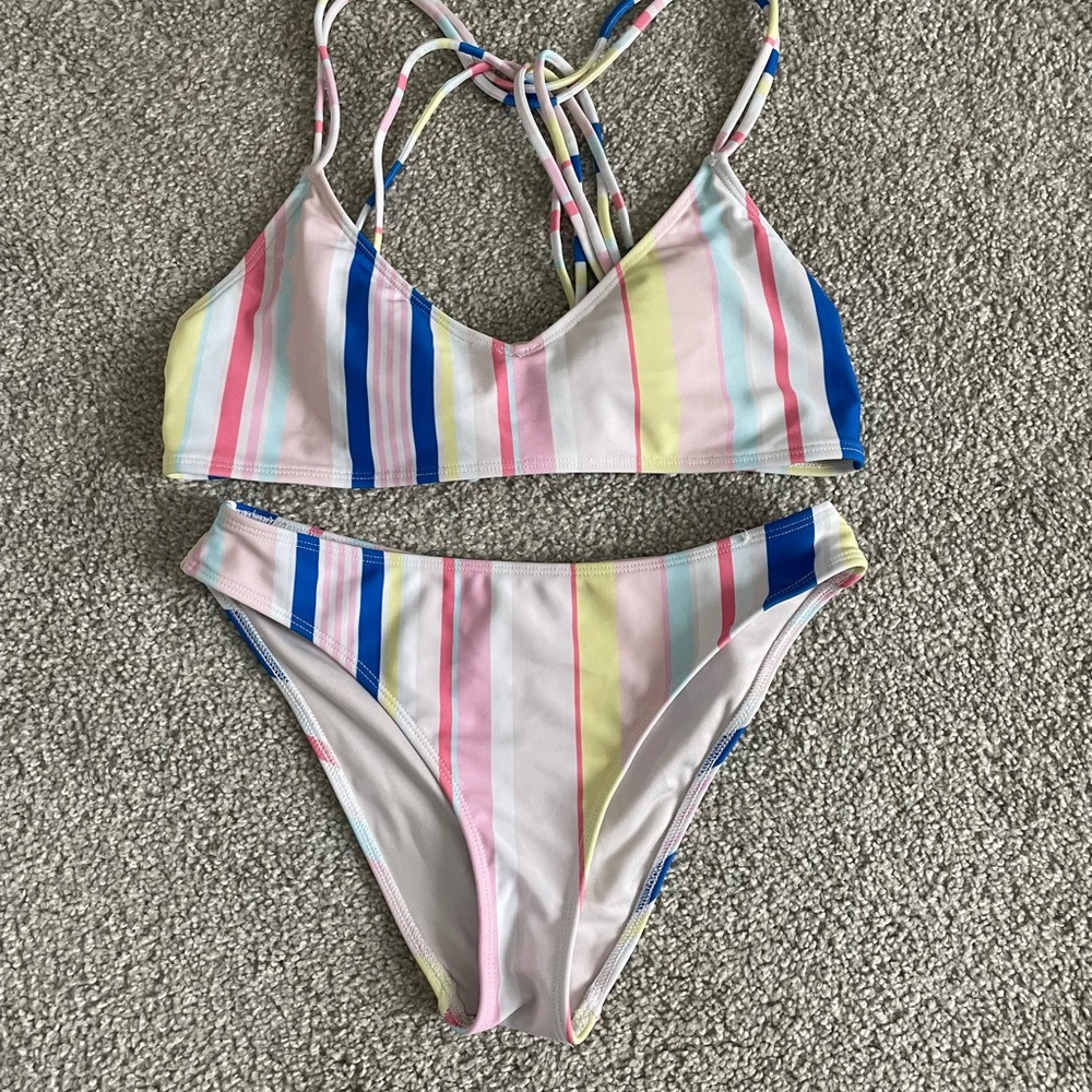 Forever 21 Pastel Striped Bikini
